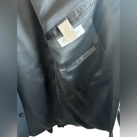 🖤 EUC CALVIN KLEIN Black Single-Breasted Tuxedo Jacket | 100% Wool | Men’s 46L - Picture 7 of 11